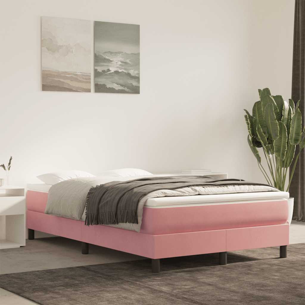 Materasso A Molle Insacchettate 90X210X20 Cm In Velluto Rosa