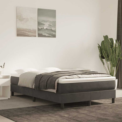 Materasso A Molle 90X210X20 Cm In Velluto Grigio Scuro