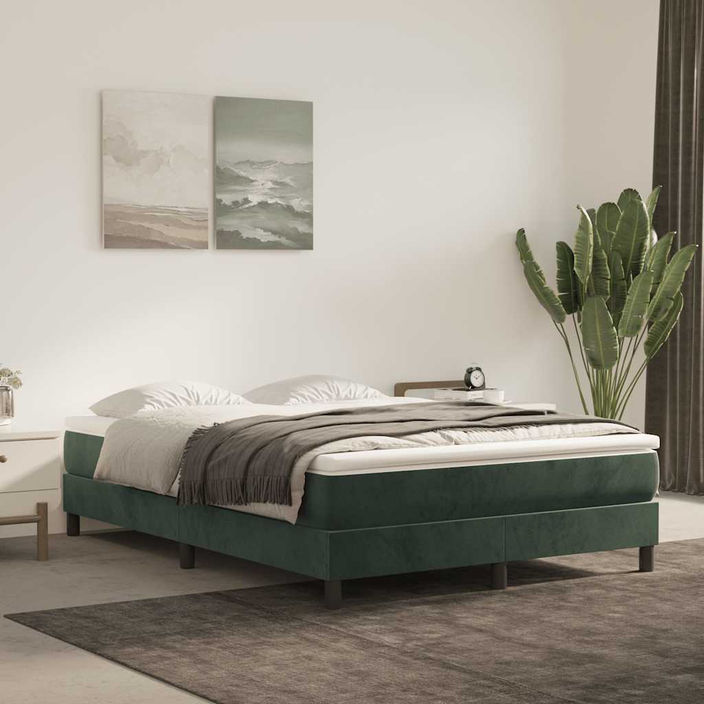 Materasso A Molle 80X200X20 Cm In Velluto Verde Scuro