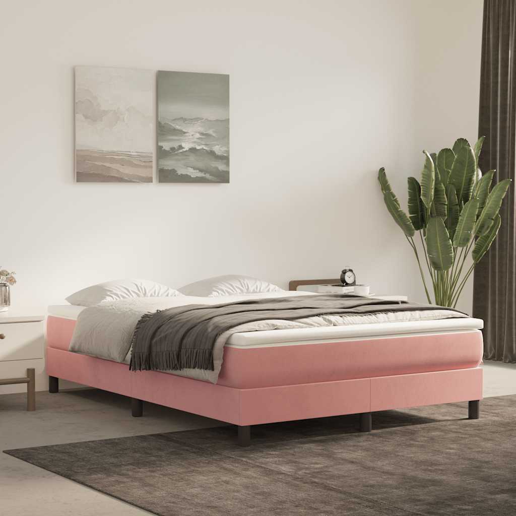 Materasso A Molle Insacchettate 90X210X20 Cm In Velluto Rosa