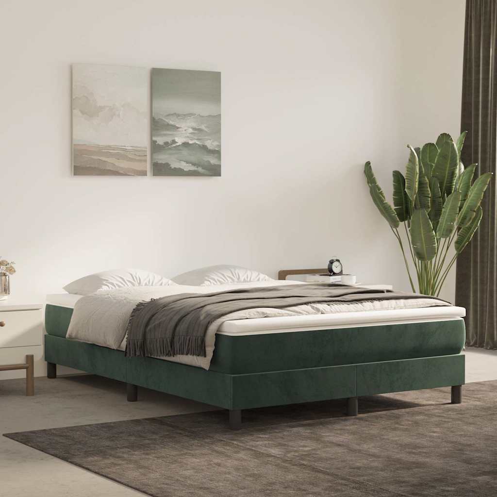 Materasso A Molle 80X200X20 Cm In Velluto Verde Scuro