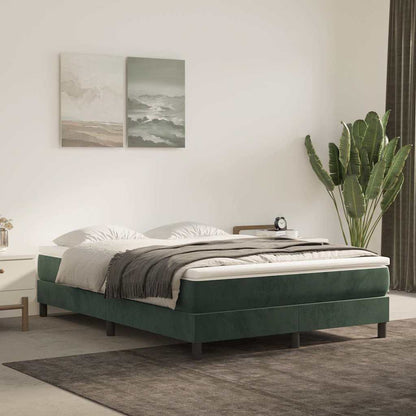 Materasso A Molle 80X200X20 Cm In Velluto Verde Scuro