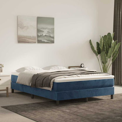 Materasso A Molle 120X190X20 Cm In Velluto Blu Scuro