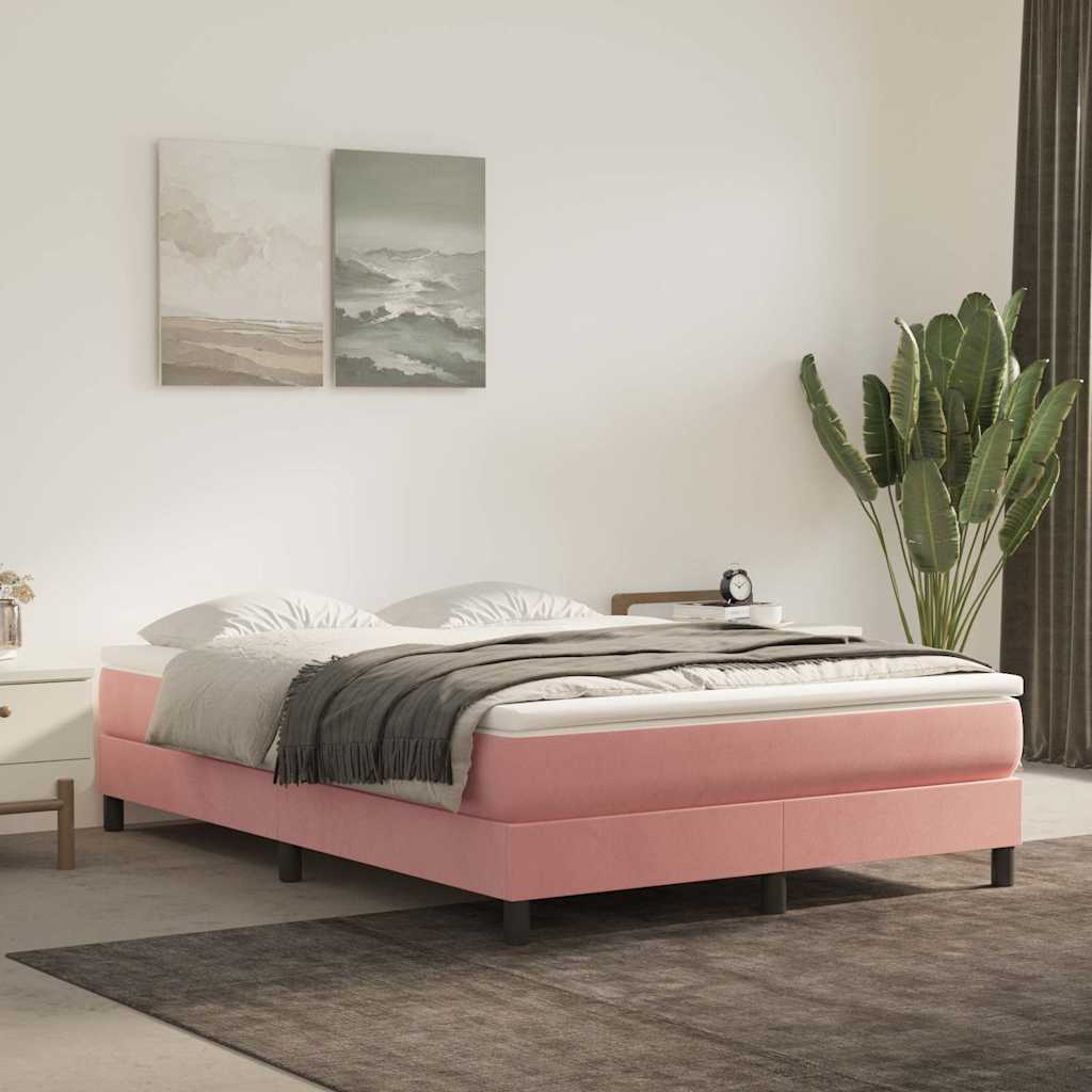 Materasso A Molle Insacchettate 90X210X20 Cm In Velluto Rosa