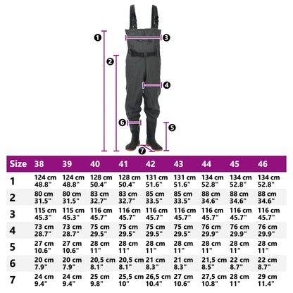Wader Con Stivali E Cintura Taglia 42