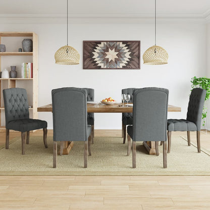 Sedie Da Pranzo 2 Pz Grigie Effetto Lino In Tessuto