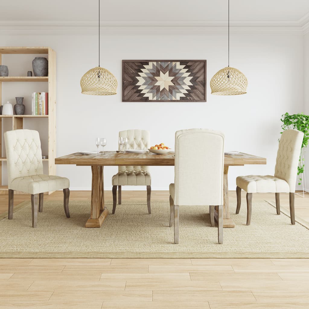 Sedie Da Pranzo 2 Pz Grigie Effetto Lino In Tessuto
