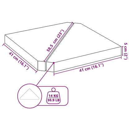 Piastre Per Parasole 2 Pz In Granito Triangolare 14 Kg