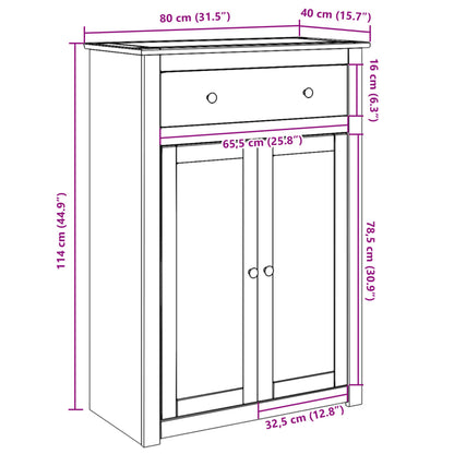 Scarpiera Panama 80X40X114 Cm Legno Massello Di Pino
