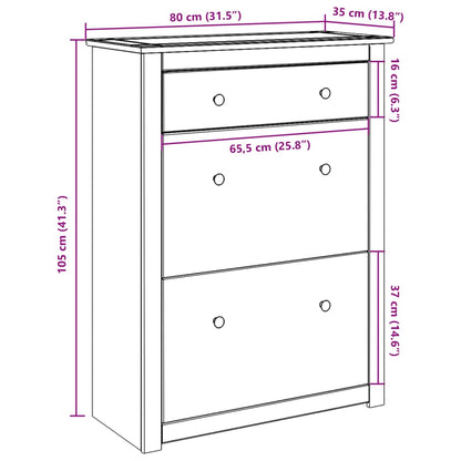 Scarpiera Panama 80X35X105 Cm Legno Massello Di Pino