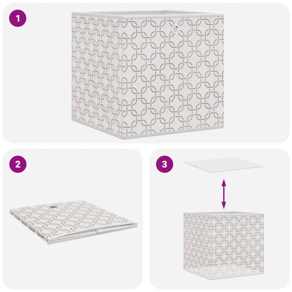 Scatole Portaoggetti 10 Pz 32X32X32Cm Tessuto Non Tessuto