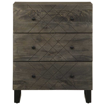 Credenze 2 Pz Nere 60X33X75 Cm In Legno Massello Di Mango