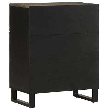Credenze 2 Pz Nere 60X33X75 Cm In Legno Massello Di Mango