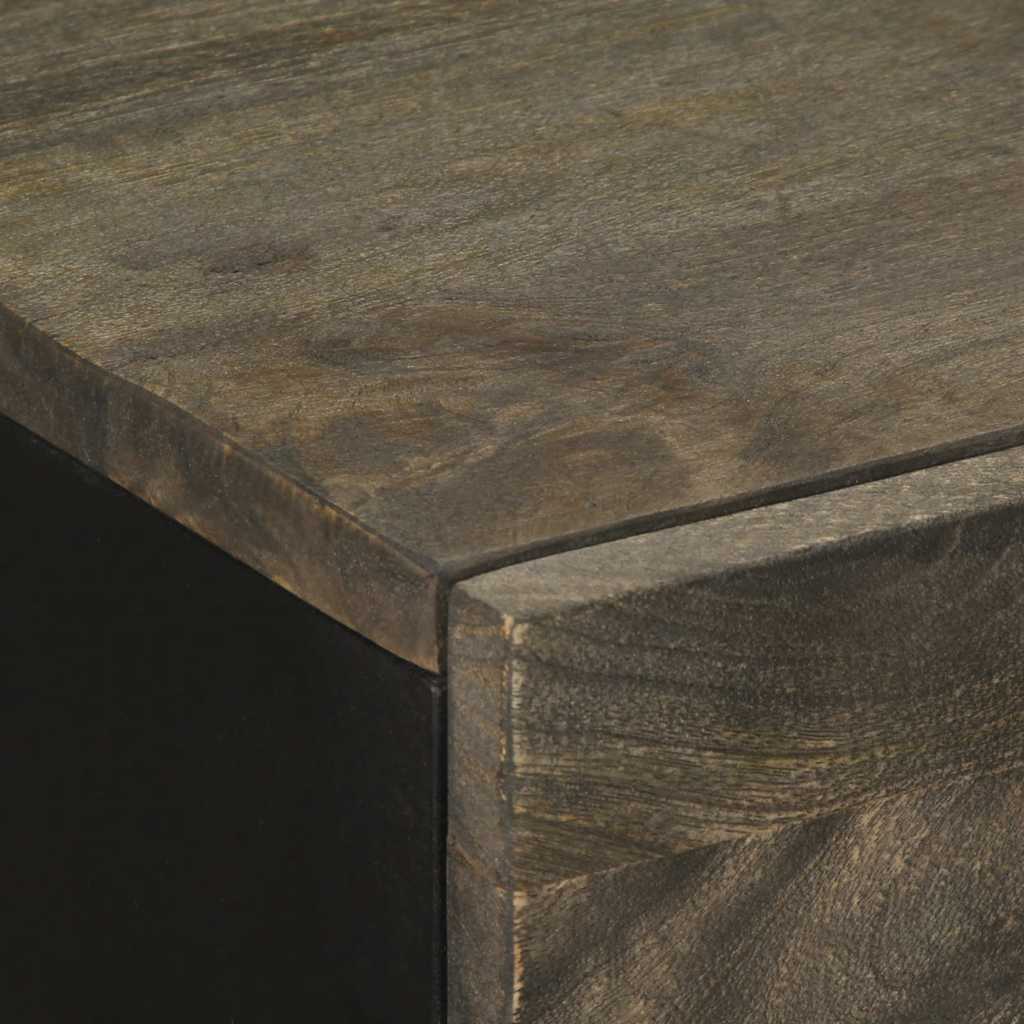 Credenze 2 Pz Nere 60X33X75 Cm In Legno Massello Di Mango
