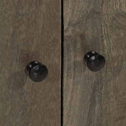 Credenze 3 Pz Grigio Chiaro 60X33,5X75 Cm Legno Massello Mango Nero