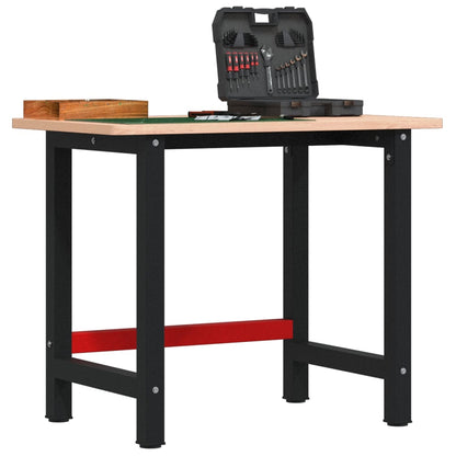Banco Lavoro 100X60X81,5 Cm Legno Massello Faggio Rettangolare
