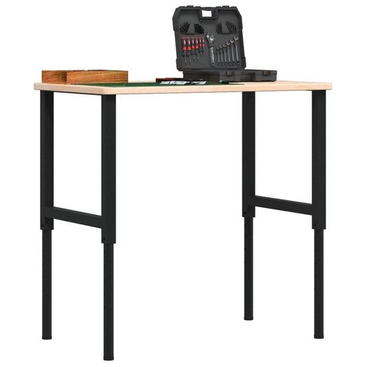 Banco Da Lavoro 100X60X(71,5-98) Cm Legno Rovere Rettangolare
