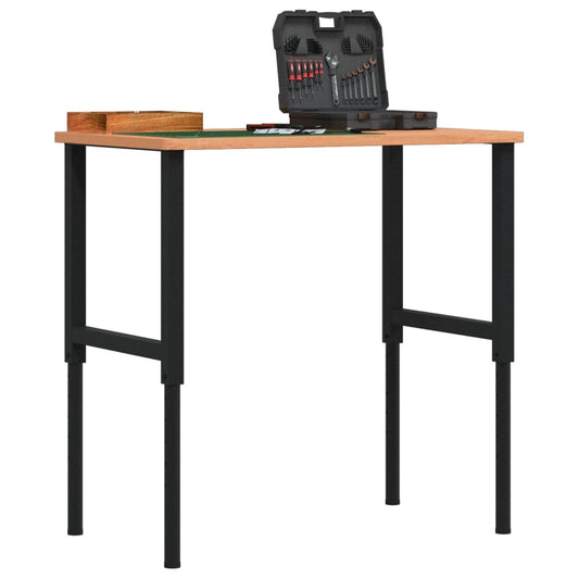 Banco Da Lavoro 100X60X(71,5-98) Cm Legno Faggio Rettangolare