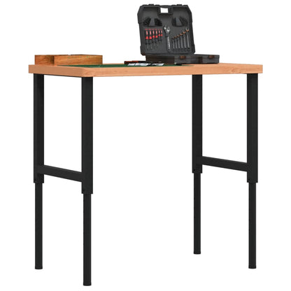 Banco Da Lavoro 100X60X(71,5-98) Cm Legno Faggio Rettangolare