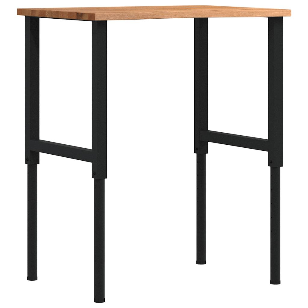 Banco Lavoro Marrone Scuro 100X60X(71,5-98) Cm Legno Di Rovere