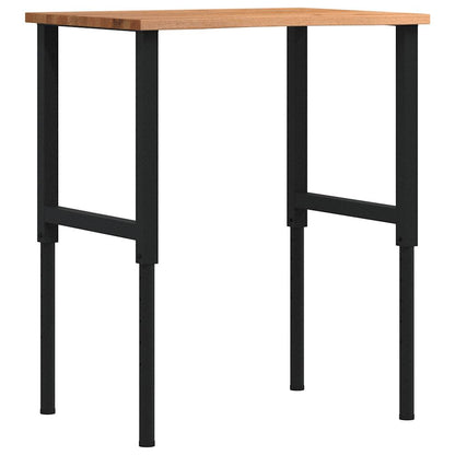 Banco Lavoro Marrone Scuro 100X60X(71,5-98) Cm Legno Di Rovere