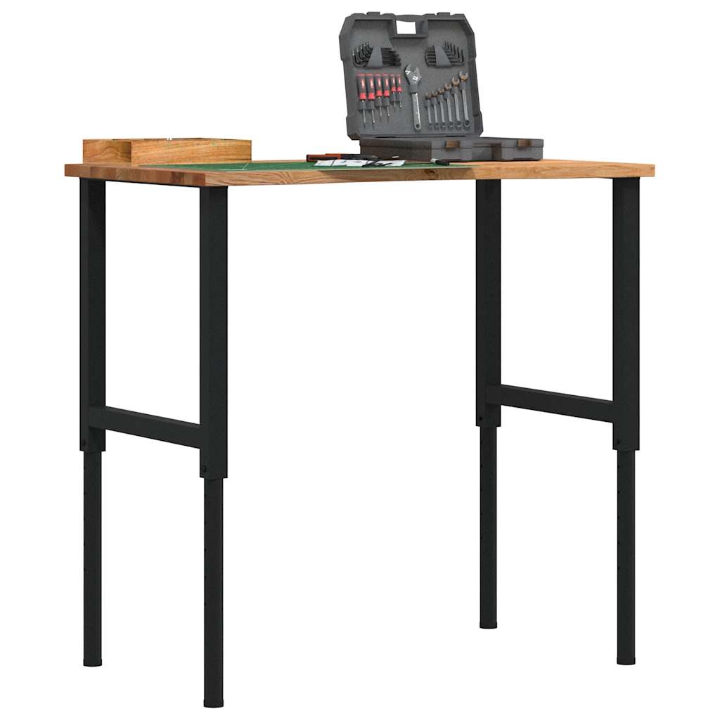 Banco Lavoro Marrone Scuro 100X60X(71,5-98) Cm Legno Di Rovere