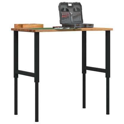 Banco Lavoro Marrone Scuro 100X60X(71,5-98) Cm Legno Di Rovere
