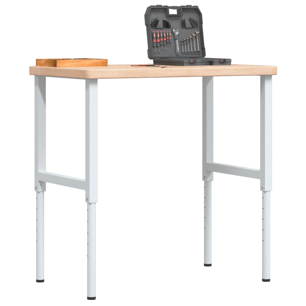 Banco Da Lavoro 100X60X(71,5-98) Cm Legno Rovere Rettangolare