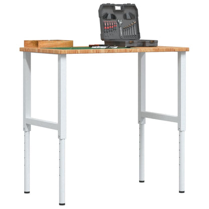 Banco Da Lavoro 100X60X(71,5-98) Cm Legno Rovere Rettangolare