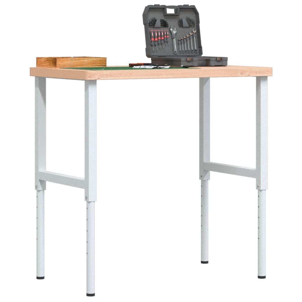 Banco Da Lavoro 100X60X(71,5-98) Cm Legno Faggio Rettangolare