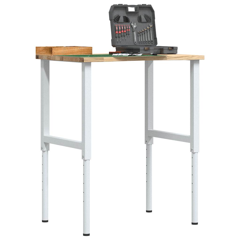 Banco Lavoro Marrone Scuro 100X60X(71,5-98) Cm Legno Di Rovere