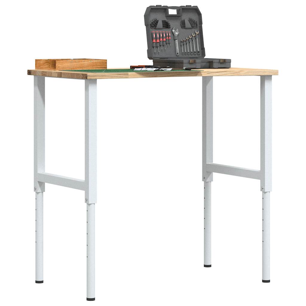 Banco Lavoro Marrone Scuro 100X60X(71,5-98) Cm Legno Di Rovere