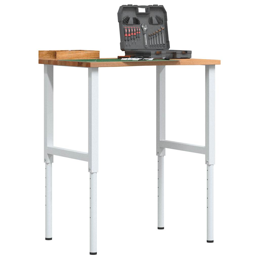 Banco Lavoro Marrone Scuro 100X60X(71,5-98) Cm Legno Di Rovere