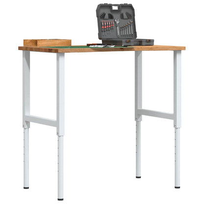 Banco Lavoro Marrone Scuro 100X60X(71,5-98) Cm Legno Di Rovere