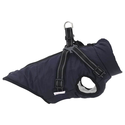 Cappotto Cani Imbracatura Impermeabile Riflettente Blu Navy