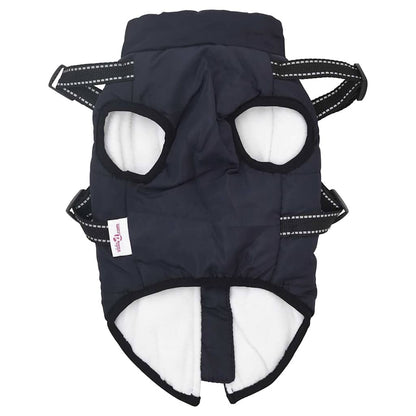 Cappotto Cani Imbracatura Impermeabile Riflettente Blu Navy