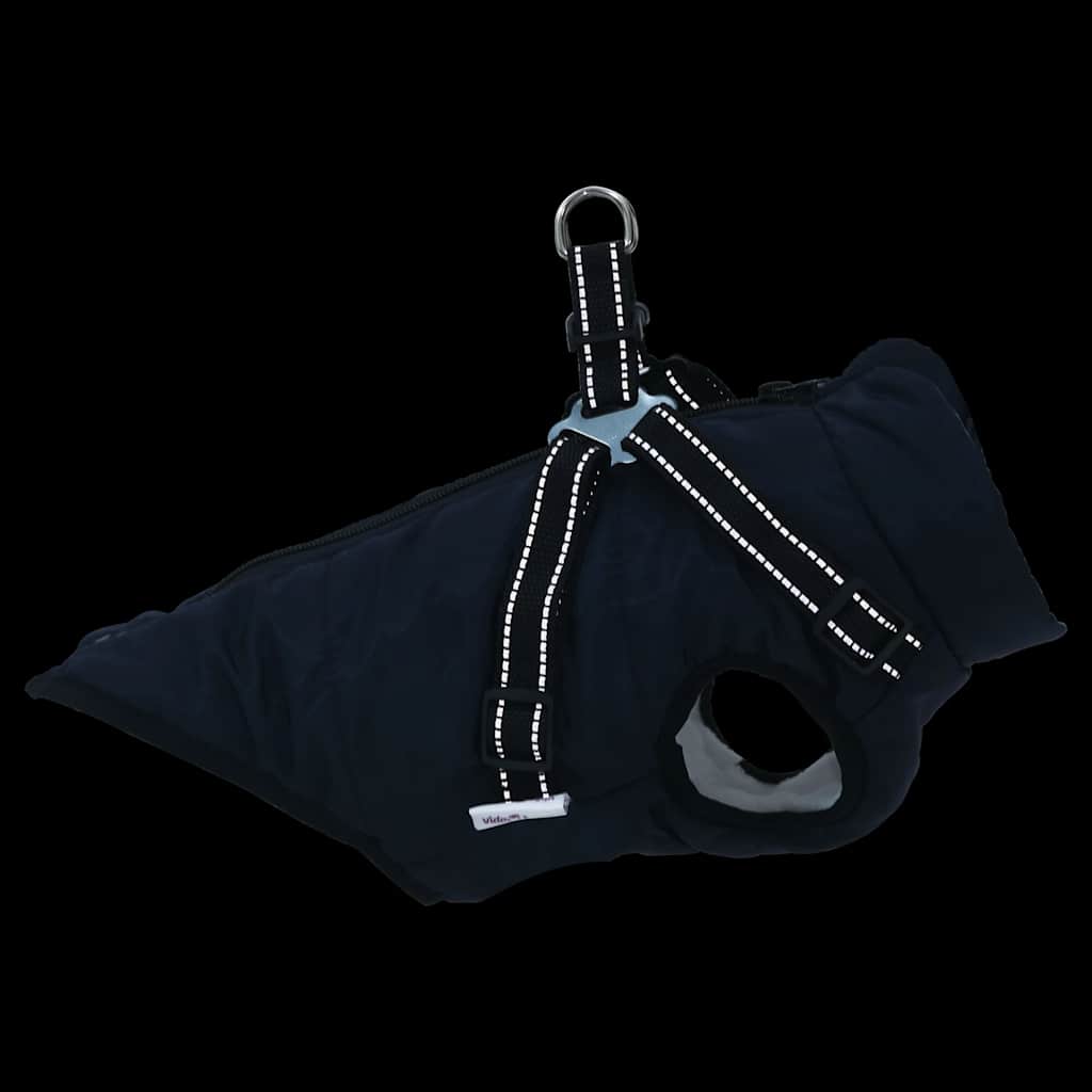 Cappotto Cani Imbracatura Impermeabile Riflettente Blu Navy