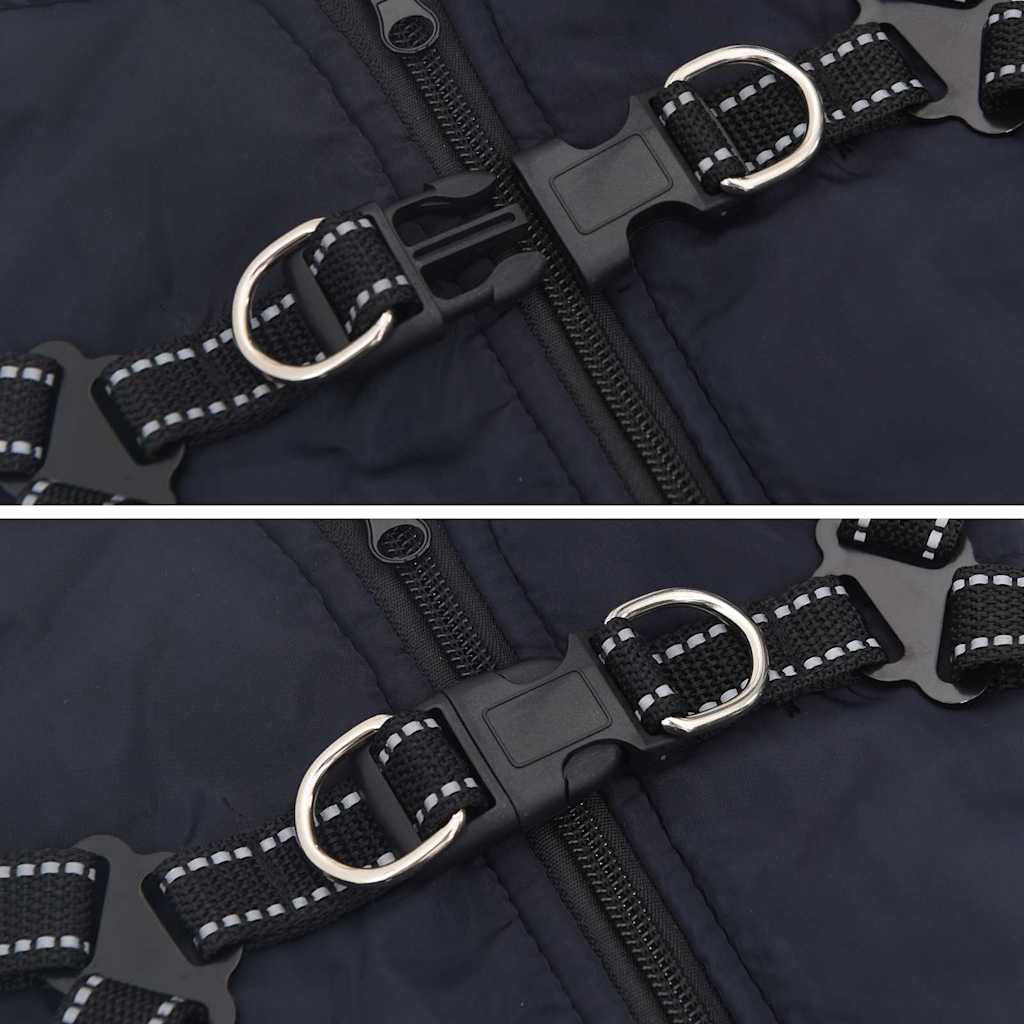 Cappotto Cani Imbracatura Impermeabile Riflettente Blu Navy