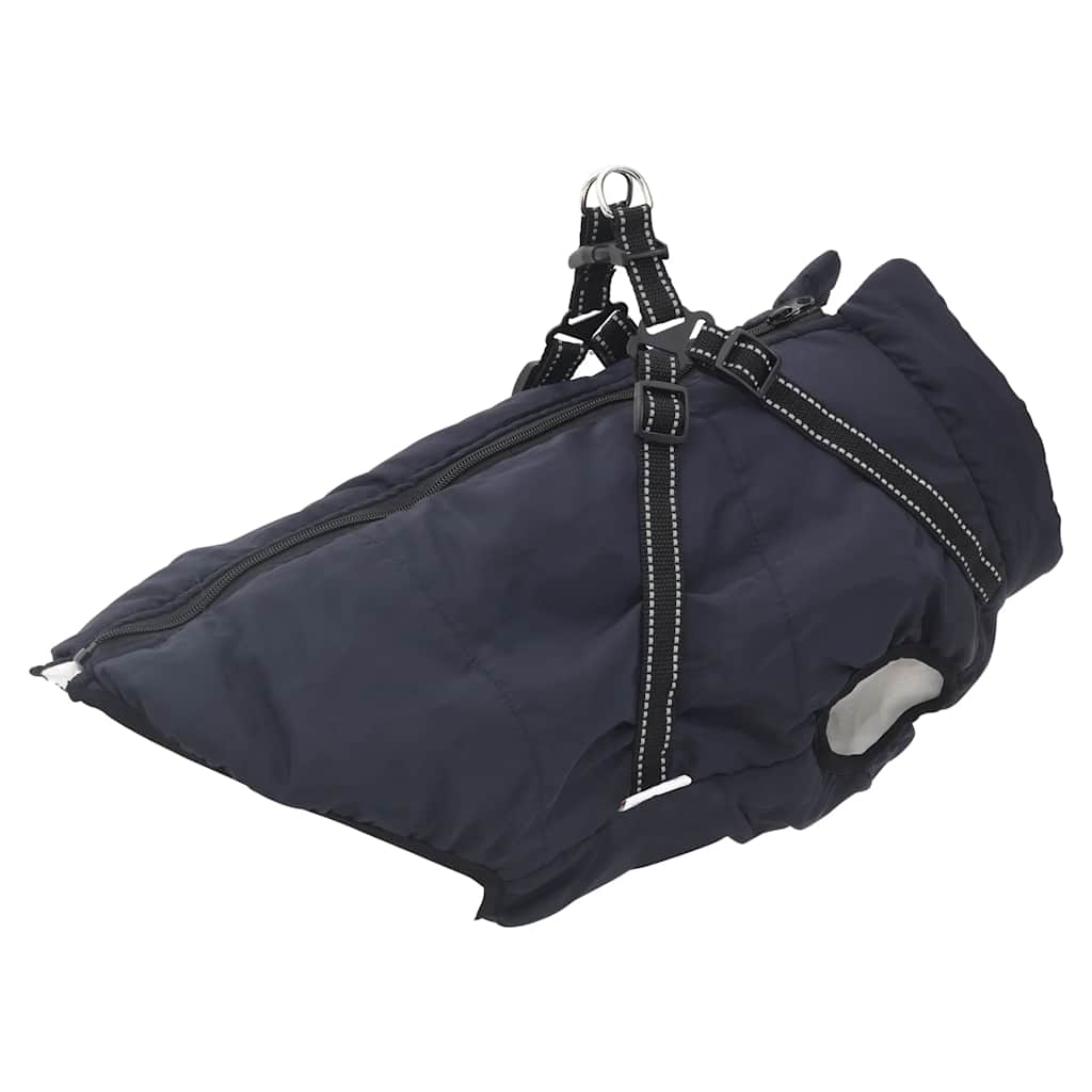 Cappotto Cani Imbracatura Impermeabile Riflettente Blu Navy