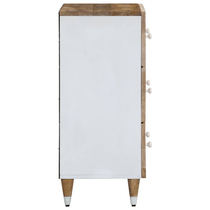 Credenze 2 Pz 60X33,5X75 Cm In Legno Massello Di Mango Nero