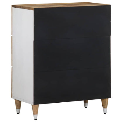 Credenze 2 Pz 60X33,5X75 Cm In Legno Massello Di Mango Nero