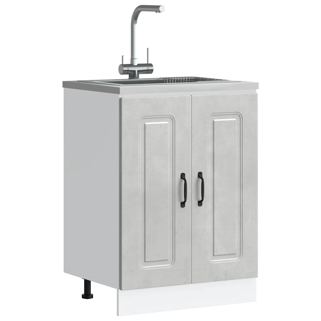 Armadi Forno 2 Pz Lucca In Legno Multistrato Grigio Cemento