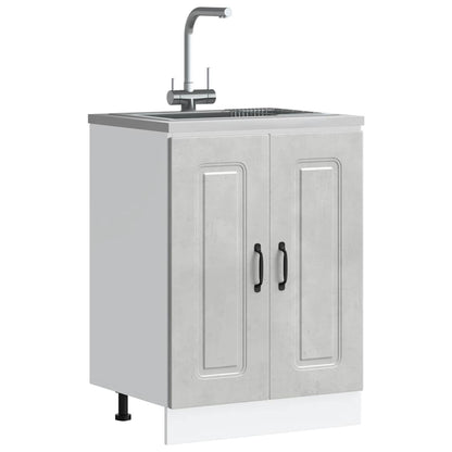 Armadi Forno 2 Pz Lucca In Legno Multistrato Grigio Cemento