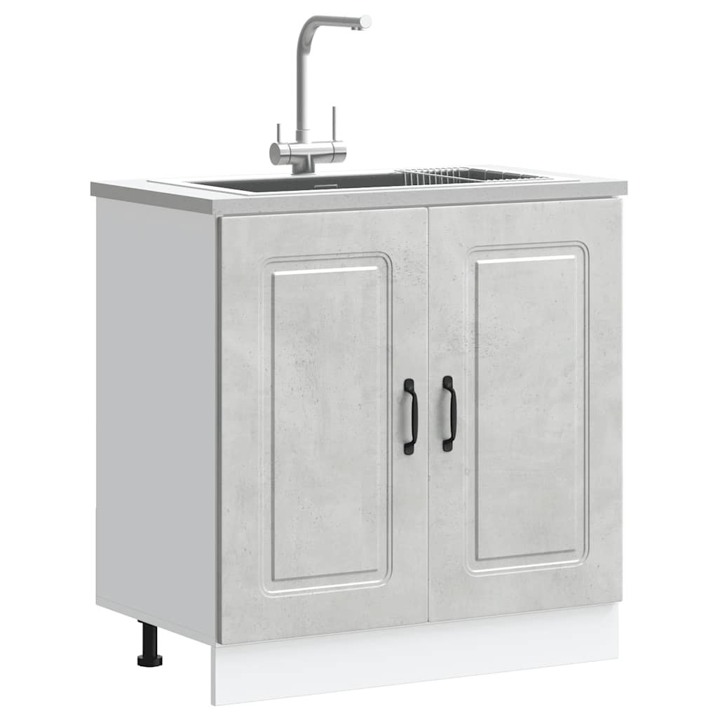 Armadi Forno 2 Pz Lucca In Legno Multistrato Grigio Cemento