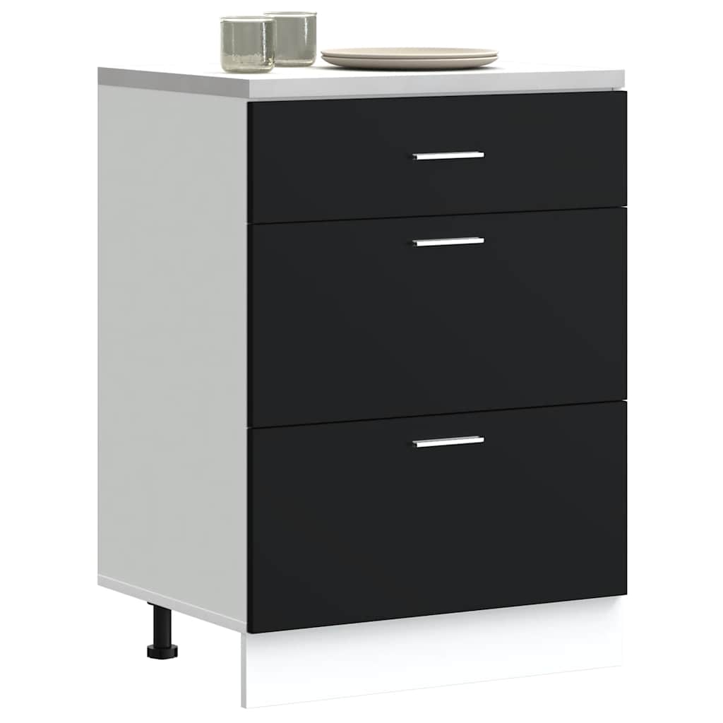 Mobile Pensile “Lyon” 60X31X40 Cm In Legno Multistrato Nero