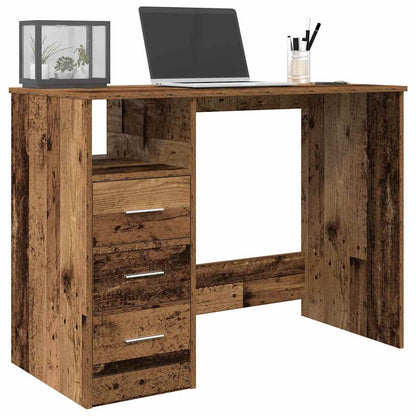 Scrivania Con Cassetti Nera 102X50X76 Cm In Legno Multistrato