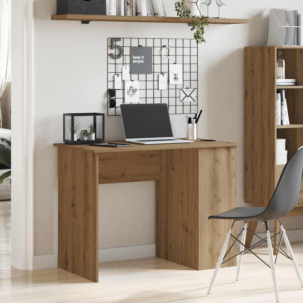 Scrivania Nera 100X55X75 Cm In Legno Multistrato