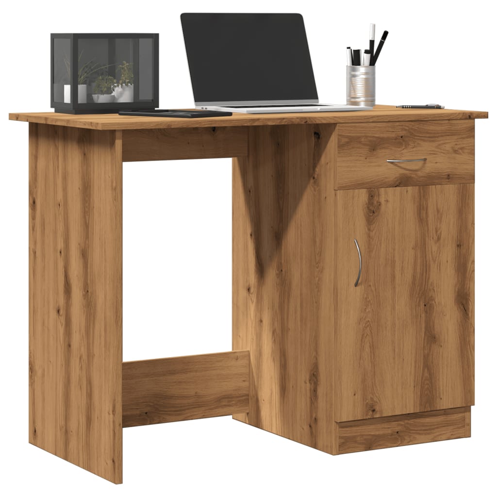 Scrivania Nera 100X50X76 Cm In Legno Multistrato