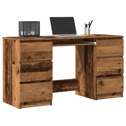 Scrivania Nera 140X50X77 Cm In Legno Multistrato