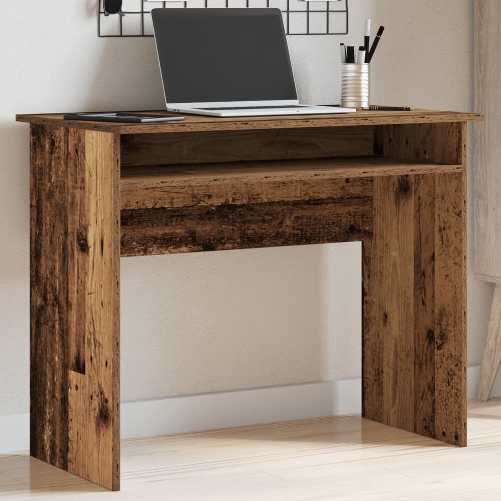 Scrivania Nera 90X50X74 Cm In Legno Multistrato
